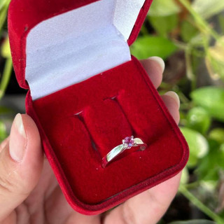 Anel De Prata 925 Solitário Zircônia Pedra Rosa