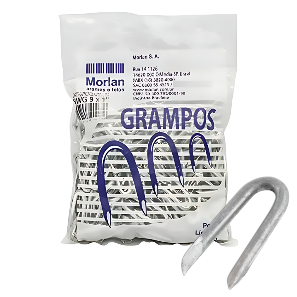 Grampo Cerca Aroeira 9x1 1kg Para Fixar Arames Morlan