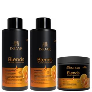 KIT INOAR BLENDS SHAMPOO+CONDICIONADOR 2X800ML+MÁSCARA 500G em Oferta na Shopee
