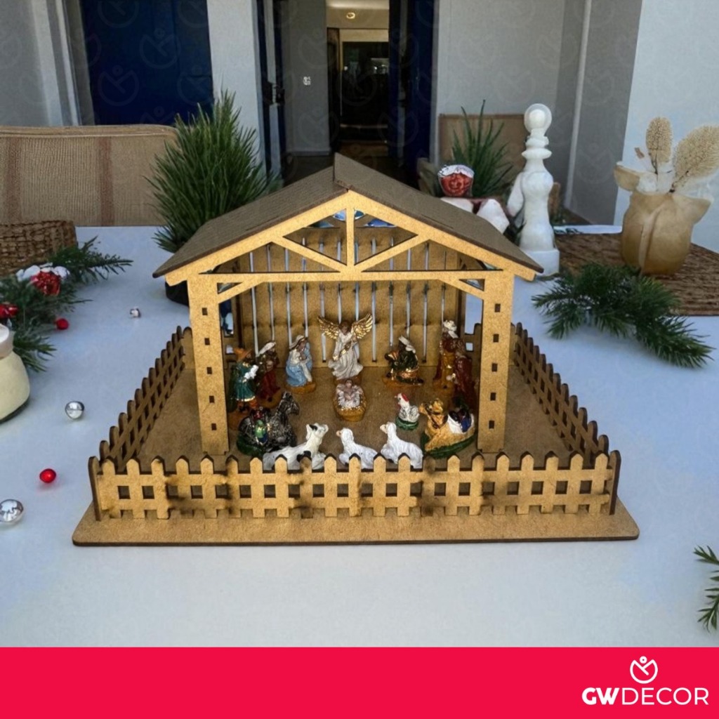 Presepio De Natal Em Resina Tamanho Mini Casinha Estabulo Decoração Natalina