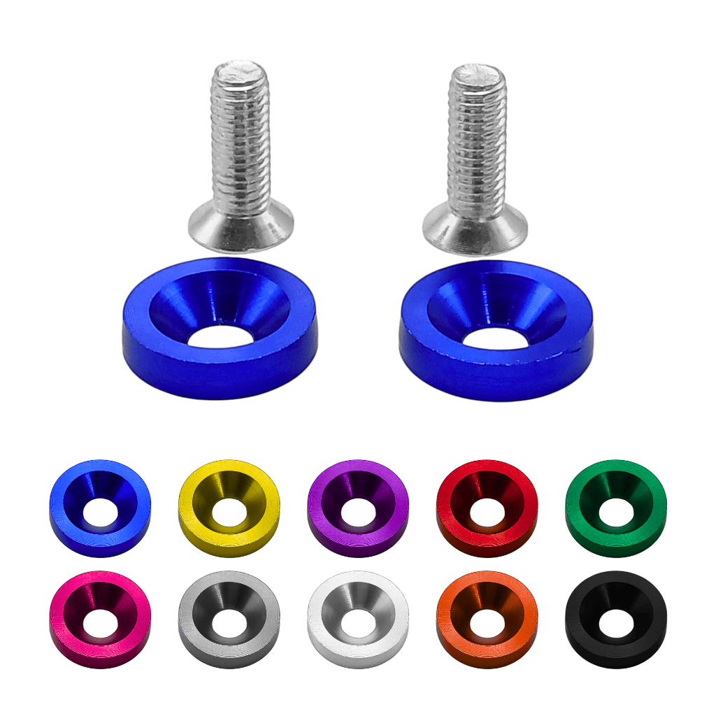 Par de Parafuso Arruela Anodizadas 2 Unidades M6 Tuning Carro Motos em Oferta na Shopee