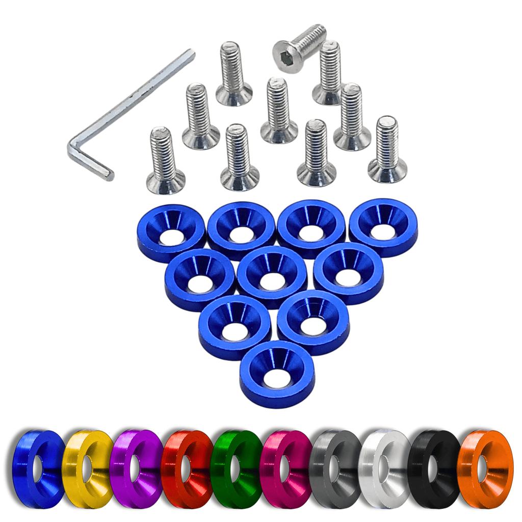 KIT COM 10 PARAFUSOS E ARRUELAS ANODIZADA M6 TUNING PARA CARRO E MOTO em Oferta na Shopee