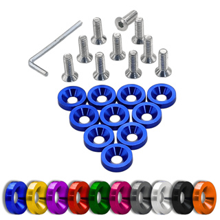 KIT COM 10 PARAFUSOS E ARRUELAS ANODIZADA M6 TUNING PARA CARRO E MOTO em Oferta na Shopee