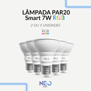 Kit 2 ou 5 Lampada Led Par20 Smart Inteligente Wi-fi 2.4 GHz 7w 2700K/6500K RGB E27 Branco Neo Avant em Oferta na Shopee