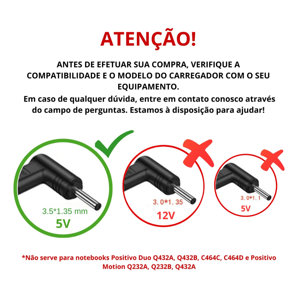 Original Fonte Carregador 5V 3A 15W Notebook Positivo Motion Q4128C Q464C F15L3-01350690800R
