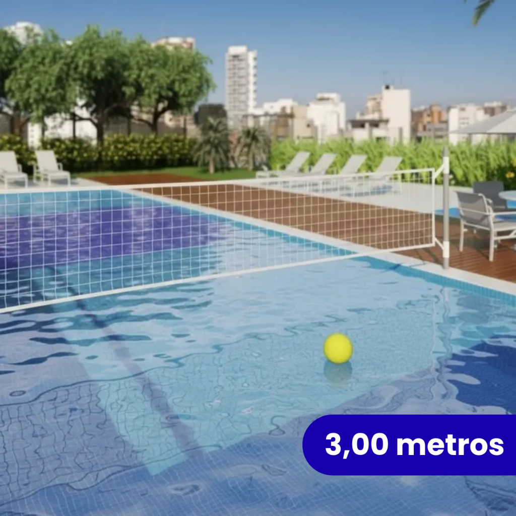 Rede de Volei de Piscina de 3 metros 4 Faixas Resistentes Biribol