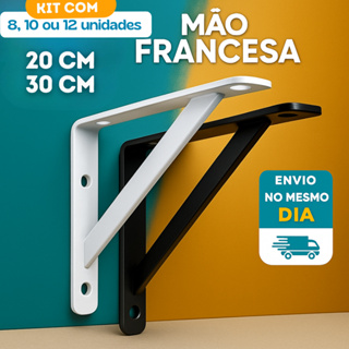 Kit Mão Francesa 10 Ou 12  Peças Reforçadas Suporte Para Prateleira Entrega Rápida em Oferta na Shopee