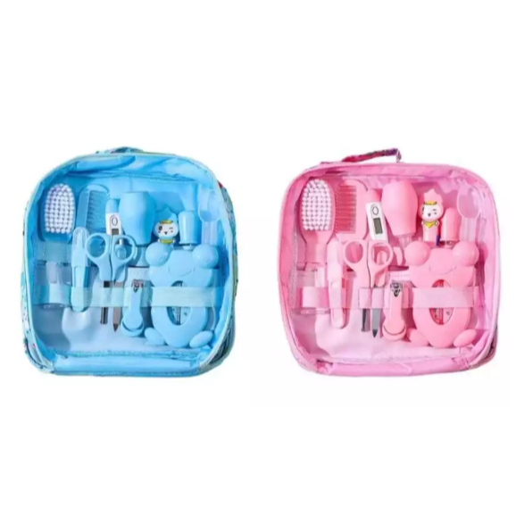 Kit de Higiene para Bebê 13 Peças Recém Nascido Cuidados Unissex Escova Pente Tesoura Unha Completo Portátil em Oferta na Shopee