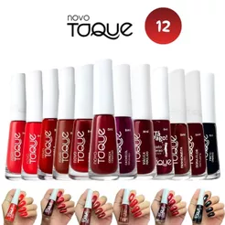 Kit Com 12 Cores De Esmalte Novo Toque - Tons De Vermelho