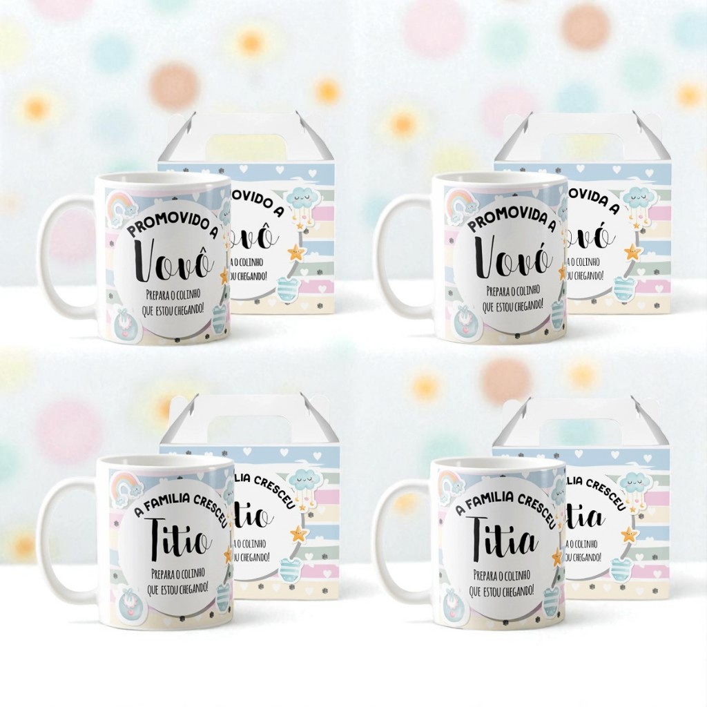 Caneca Cerâmica Gravidez Presente Surpresa Especial Para Família em Oferta na Shopee