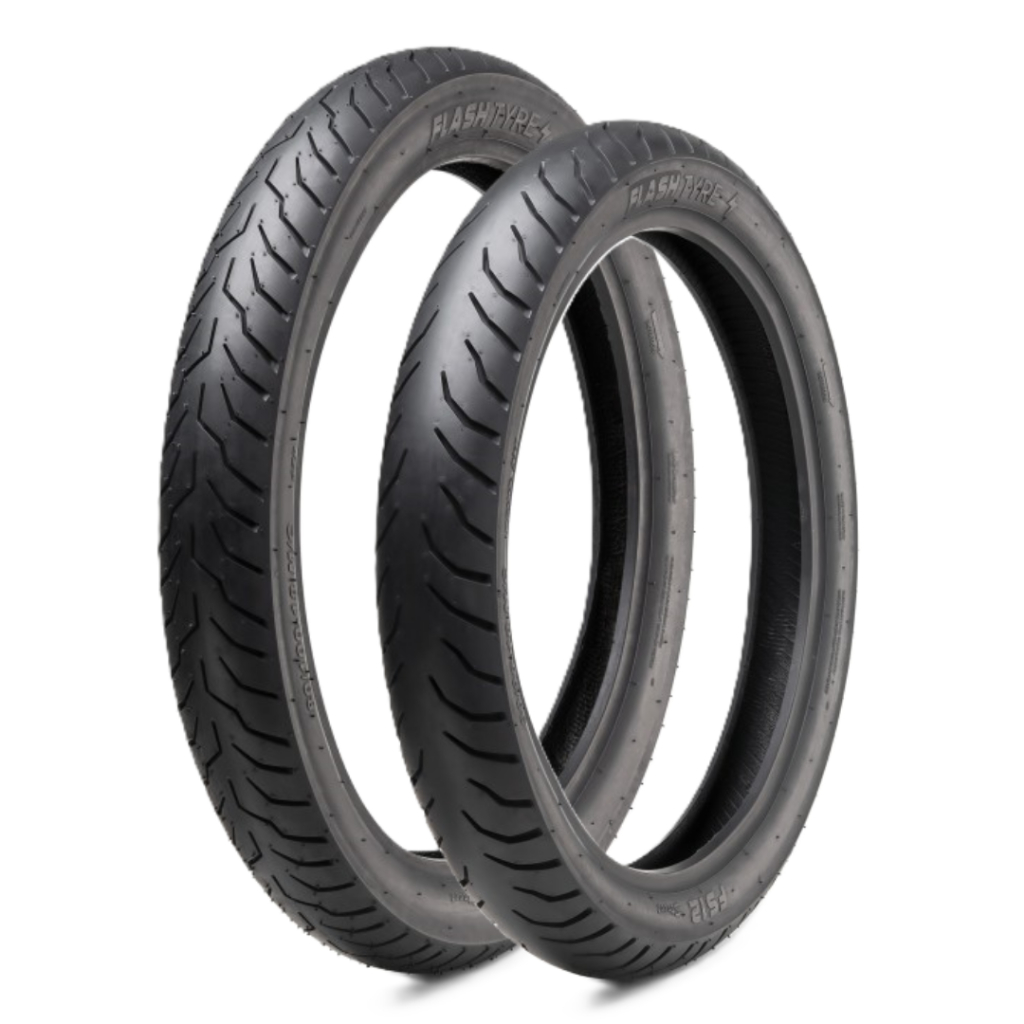 Par Pneus 80/100-14 + 60/100-17 TL Flash Tyre FS12 Sem Câmara Biz 100 125 Pop 100 110i