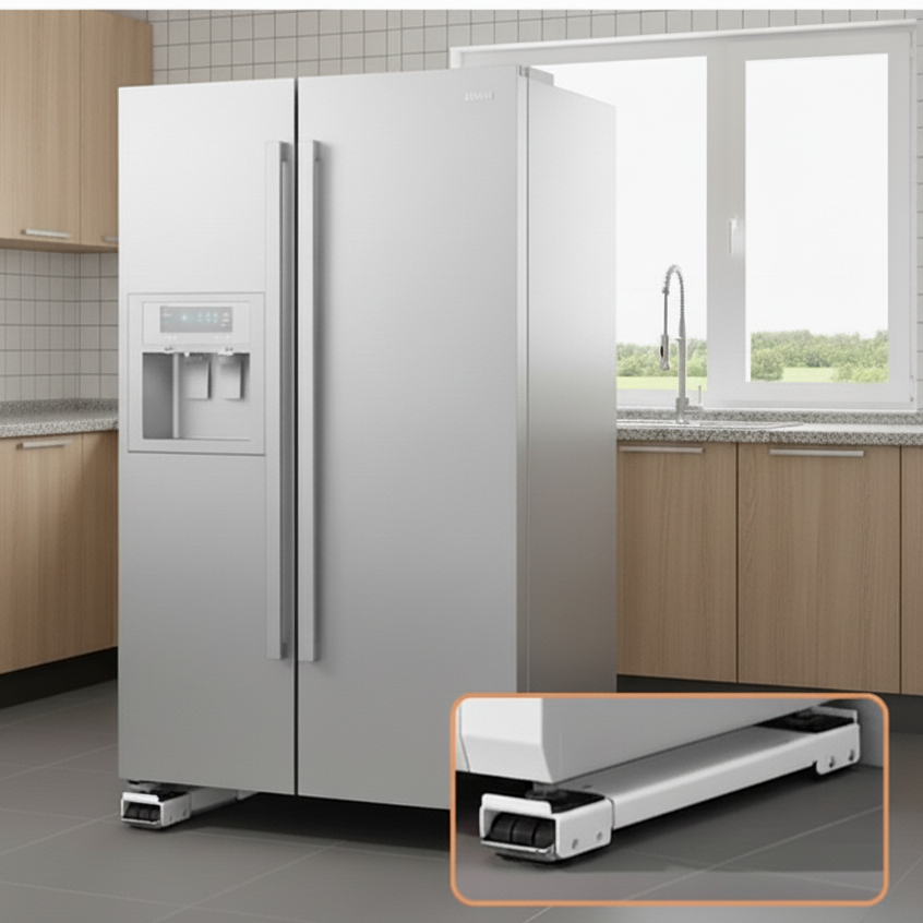 Suporte Aço Ajustável Rodas Para Pés Máquina de Lavar, Geladeira e Móveis Até 200kg em Oferta na Shopee