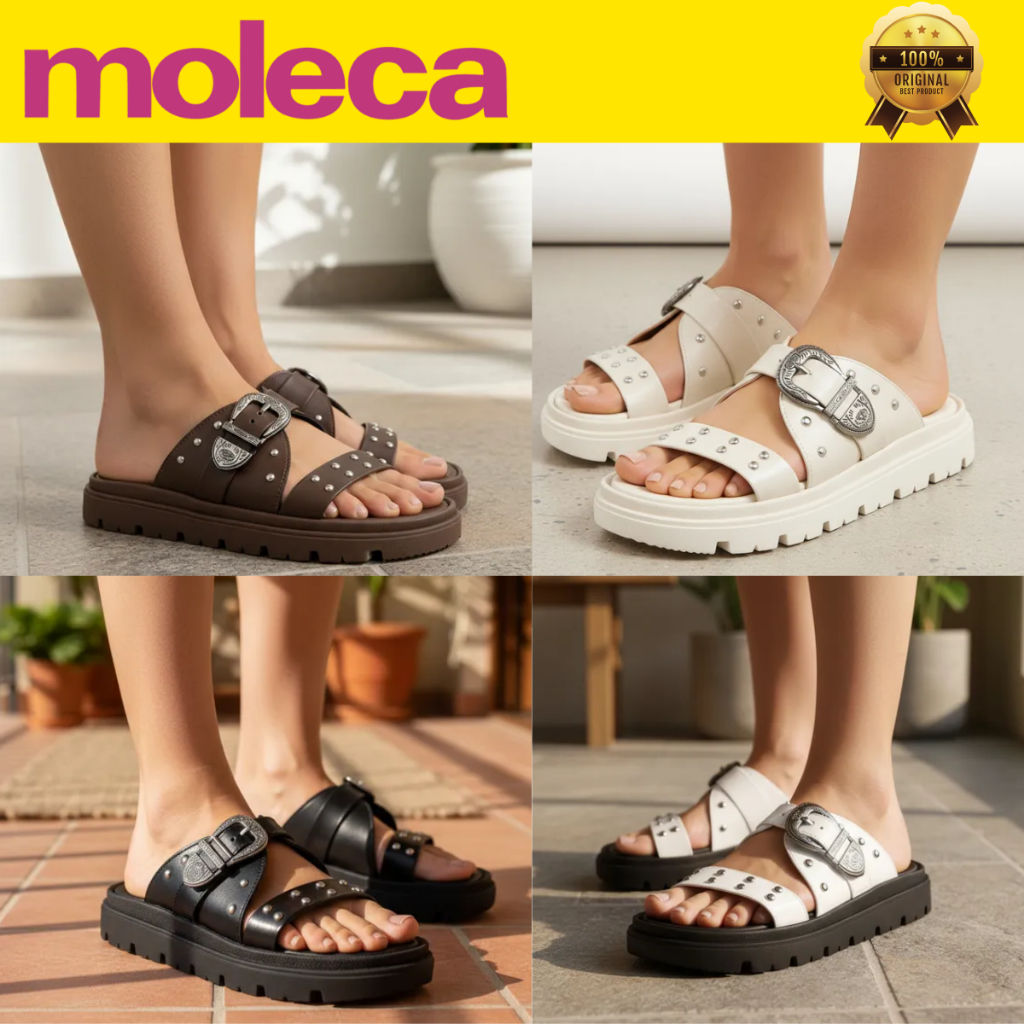 Sandália Moleca Birken Feminina Papete Slide Fivela Conforto  Tamanco Flatform Tratorada Original