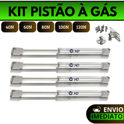 Kit Pistão à Gás Com Amortecedor P/ Porta Armário Cozinha Abre Para Cima Suspenso Cozinha Basculante