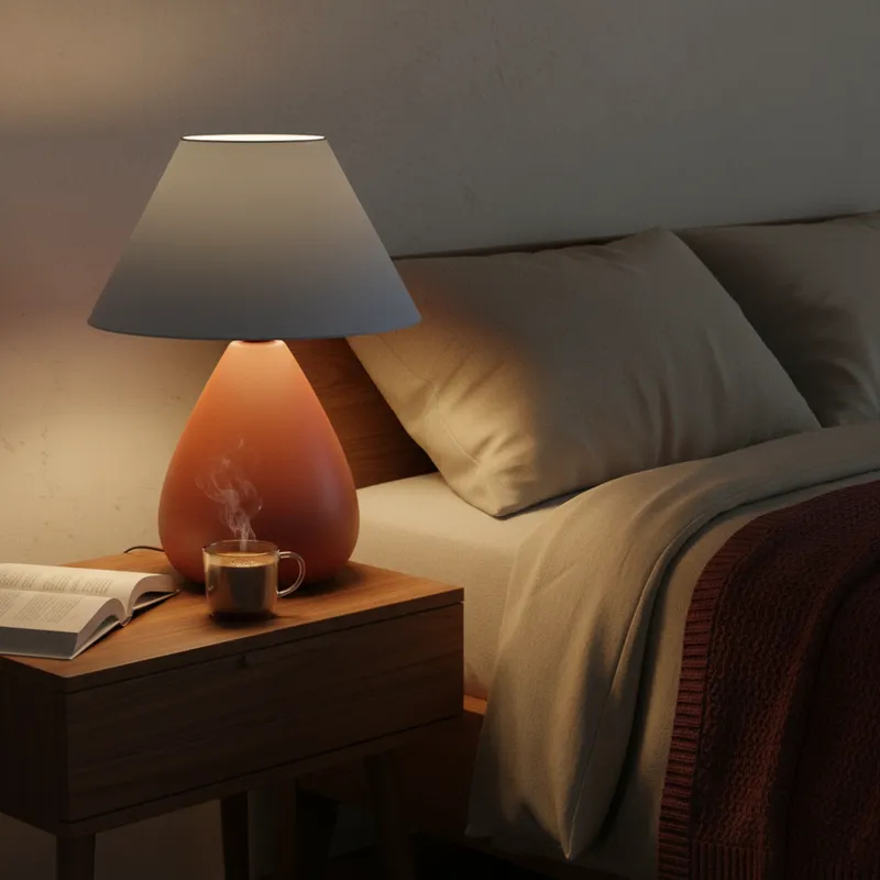 Detalhes do Abajur Luminária de Cerâmica com Cúpula para Decoração Quarto Escritório Sala