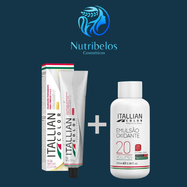 Coloração Itallian Color + OX 20 Itallian | Cobre 100% dos Fios Brancos |Cores Intensas e Brilho em Oferta na Shopee