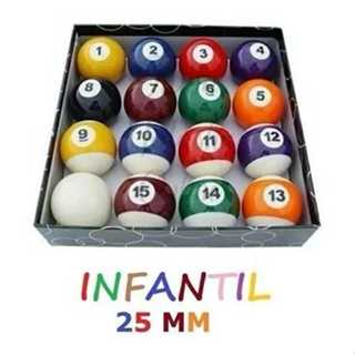 Jogo De Bola De Sinuca Bilhar Infantil De 25mm Numeradas Completo em Oferta na Shopee