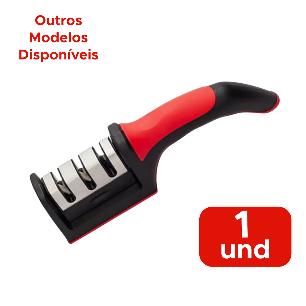 Amolador E Afiador De Facas Tesouras Canivete Fixação Ventosa / 3 Níveis De Afiar