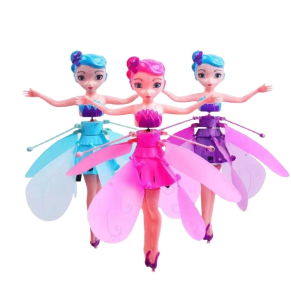 Boneca Fada Voadora com Sensor de Mão Brinquedo Drone Fadinha Mágica