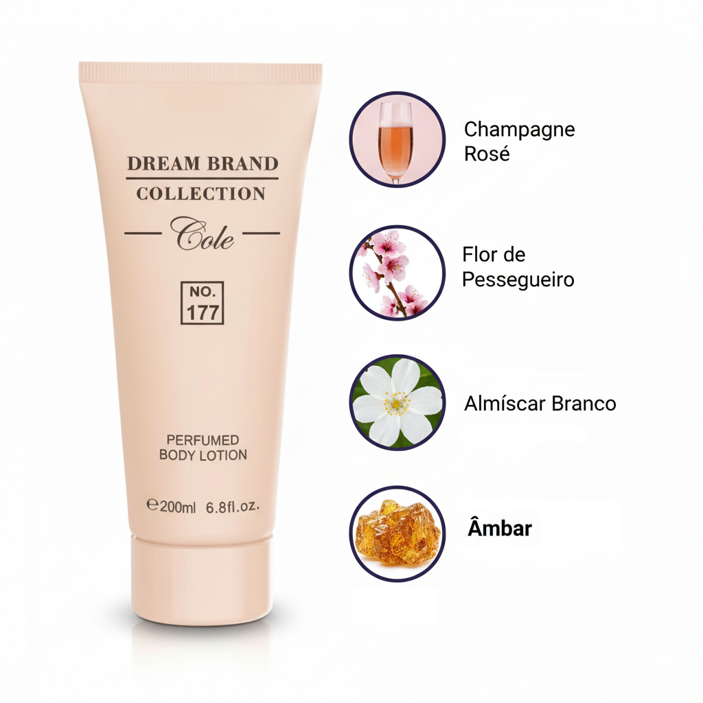 Creme Hidratante Loção Corporal Perfumado p/ Pele Cheiroso Brand Collection 177 KHLOE 200ml