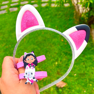 Tiara orelhinha infantil Gabby com Glitter |Tiara Casa Mágica da Gabby| tiara gatinha| arco Gabby em Oferta na Shopee