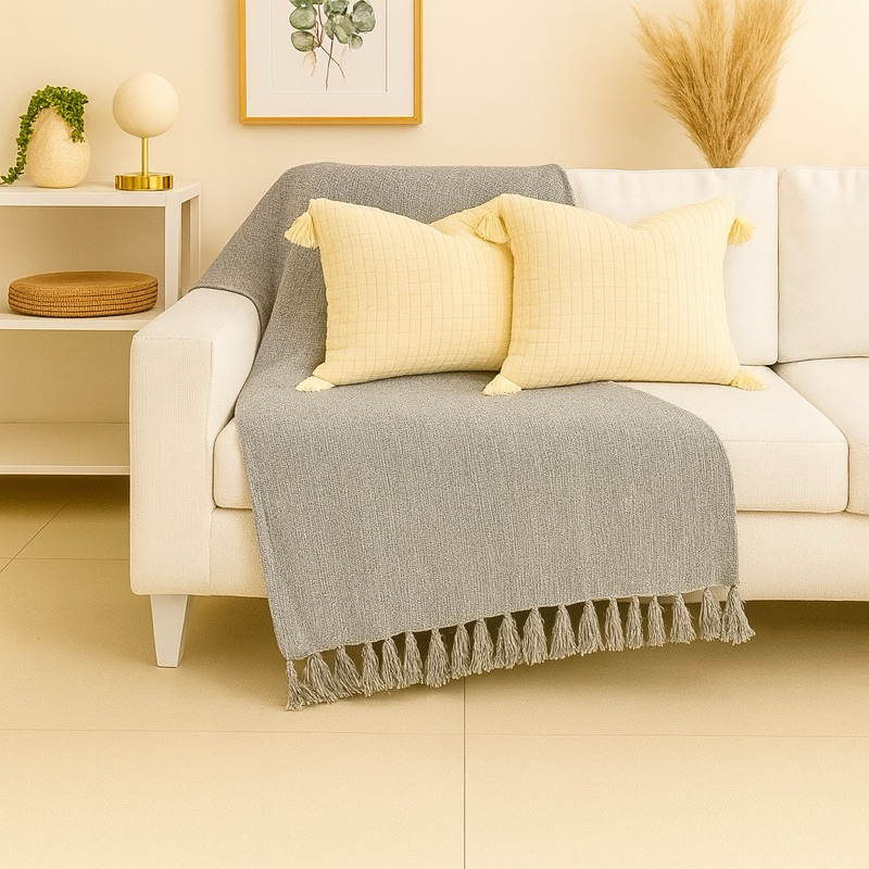 Manta Para Sofá 1,80 x 2,40 Decoração Protetora Com Nó Nas Pontas Promoção *Imperdivel* em Oferta na Shopee