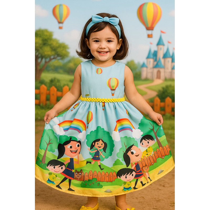 vestido show da Luna infantil Rodadinho Júpiter ,Clyde, Rhett