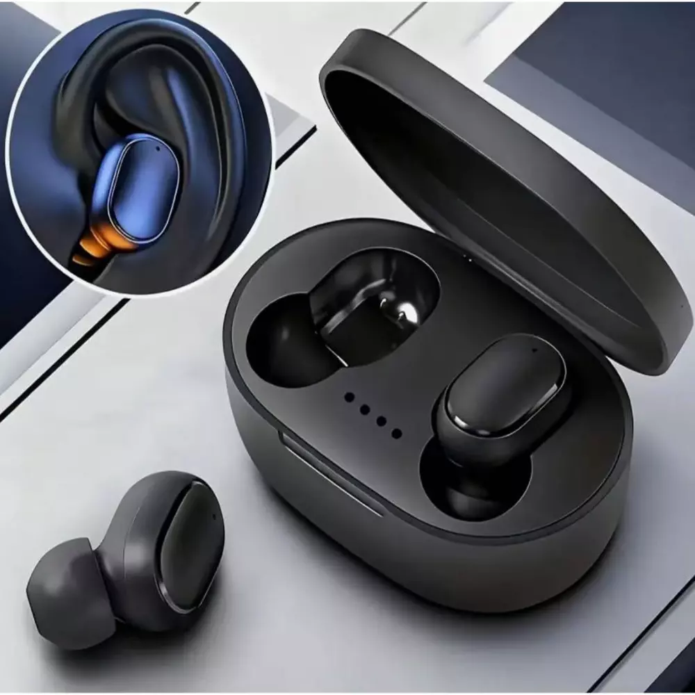 Fone De Ouvido Sem Fio E6s e A6s Bluetooth 5.0 Tws Preto