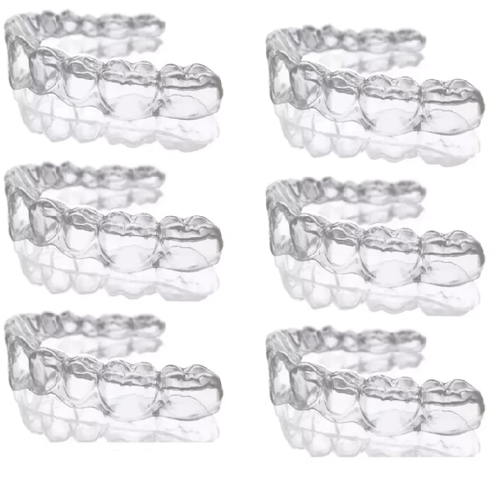 06 Placa de Bruxismo Silicone Moldável Aparelho Inferior e Superior e Estojo Roxo