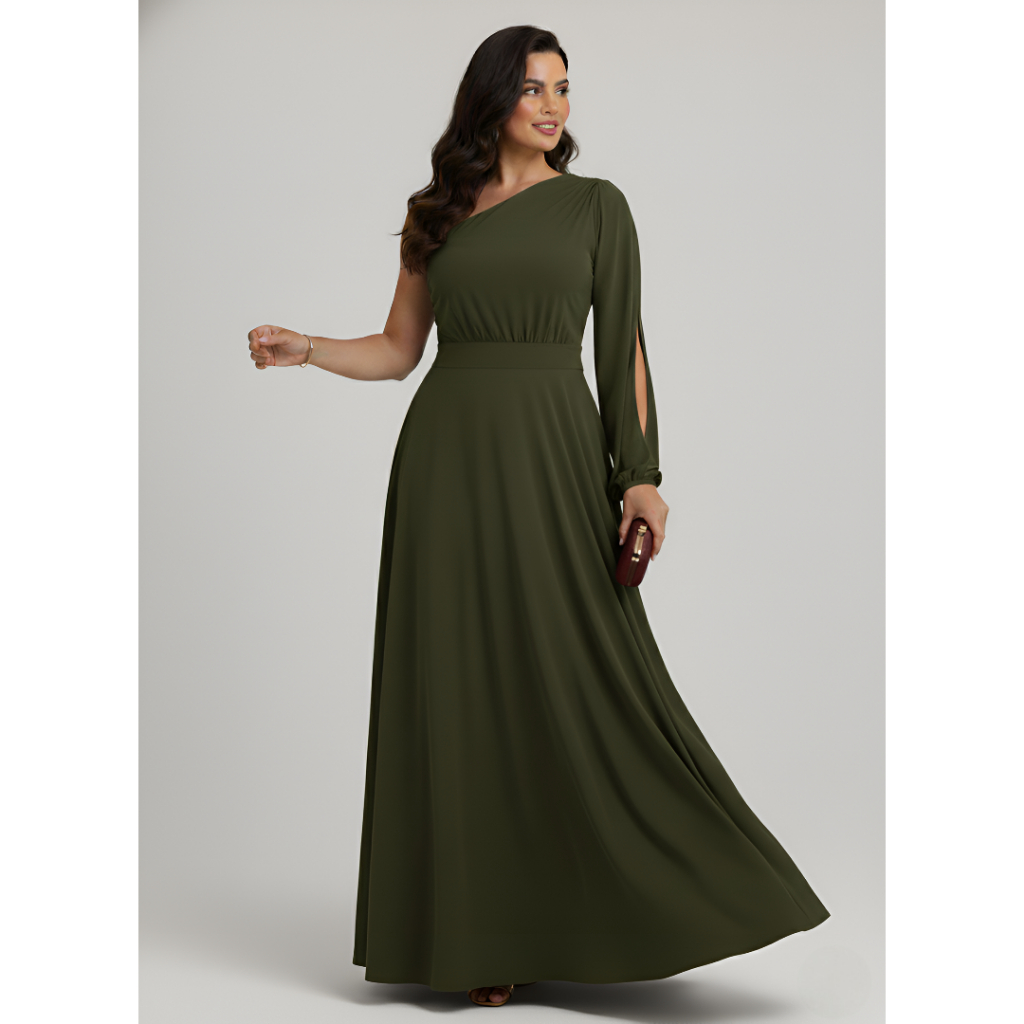 Vestido Longo para Madrinha de Casamento com Manga Festa Formatura Luxo em Oferta na Shopee