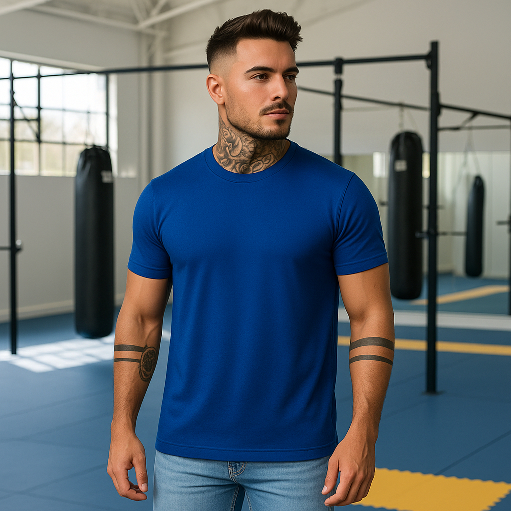 Camiseta Lisa Dry Fit Masculina Esportiva com Proteção UV 50+ Para Treino Corrida Academia Crossfit