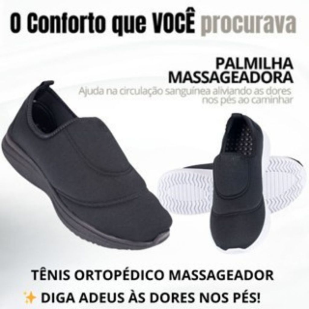 Tênis Feminino Ortopédico Massageador,  Tênis feminino para Esporão, Tênis feminino para fascite plantar, Tênis