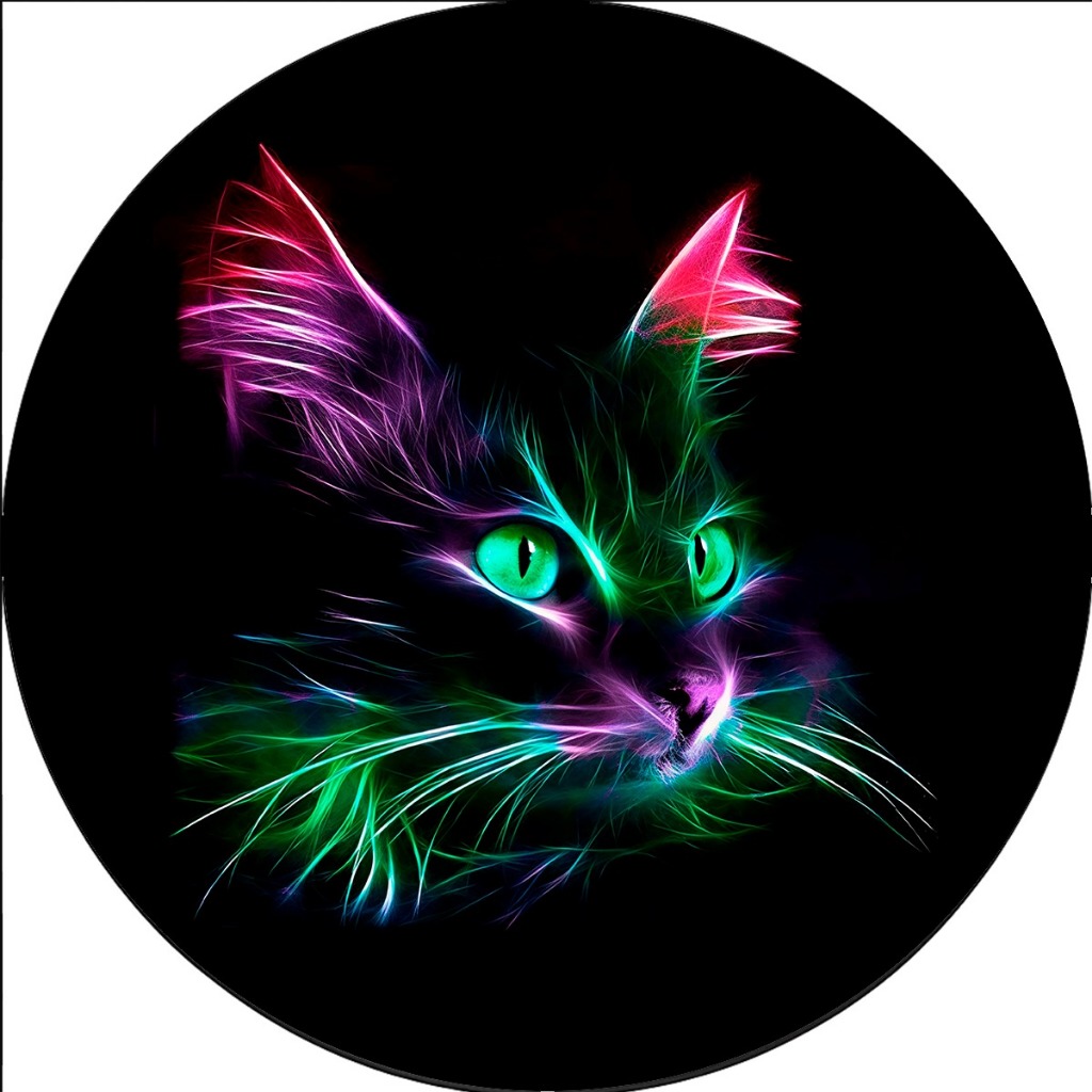Capa de Estepe para Ecosport Crossfox Aircross Felino Gato Neon 2