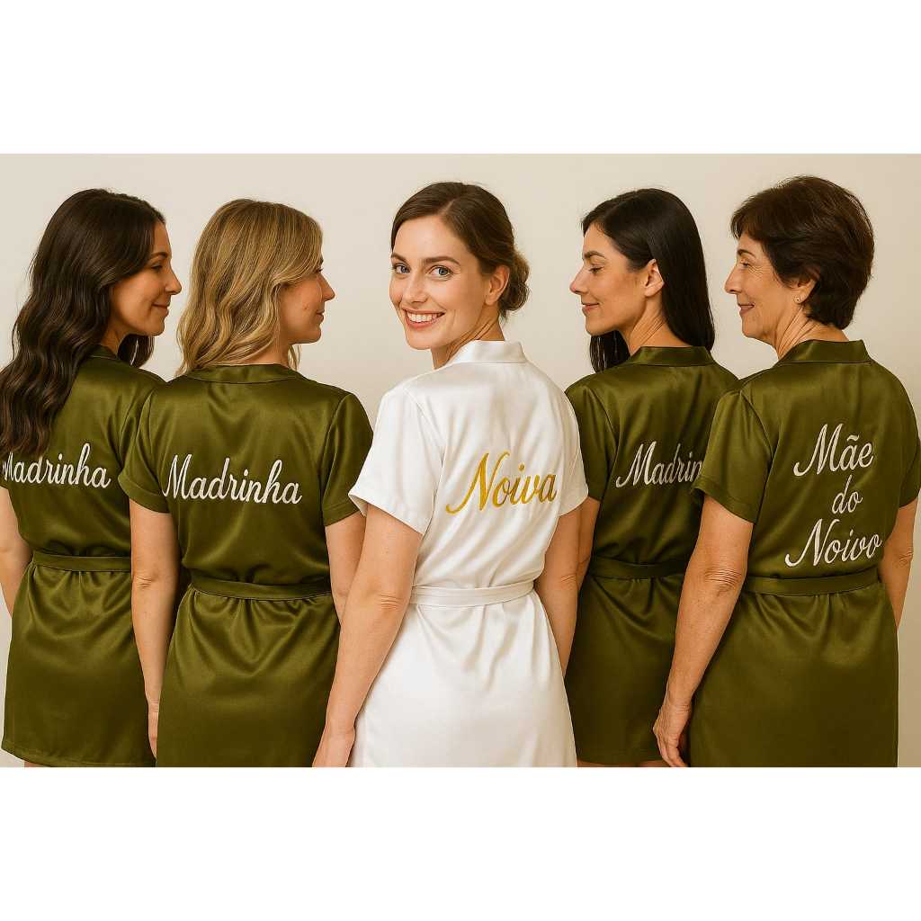 Robe bordado personalizado noiva, mãe da noiva, madrinha em Oferta na Shopee