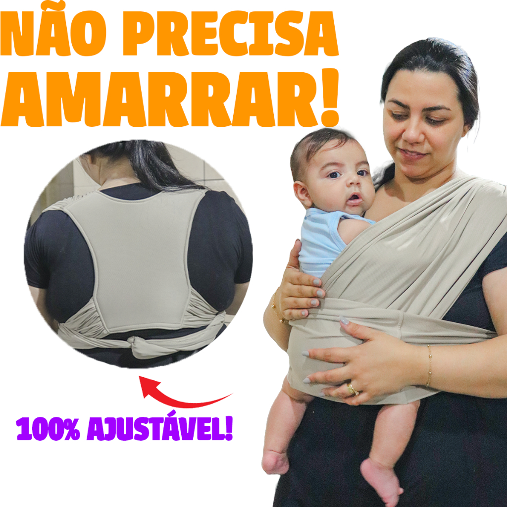 Sling de Vestir Pre Pronto Bebe Canguru Carrega Bebe Confortável em Oferta na Shopee