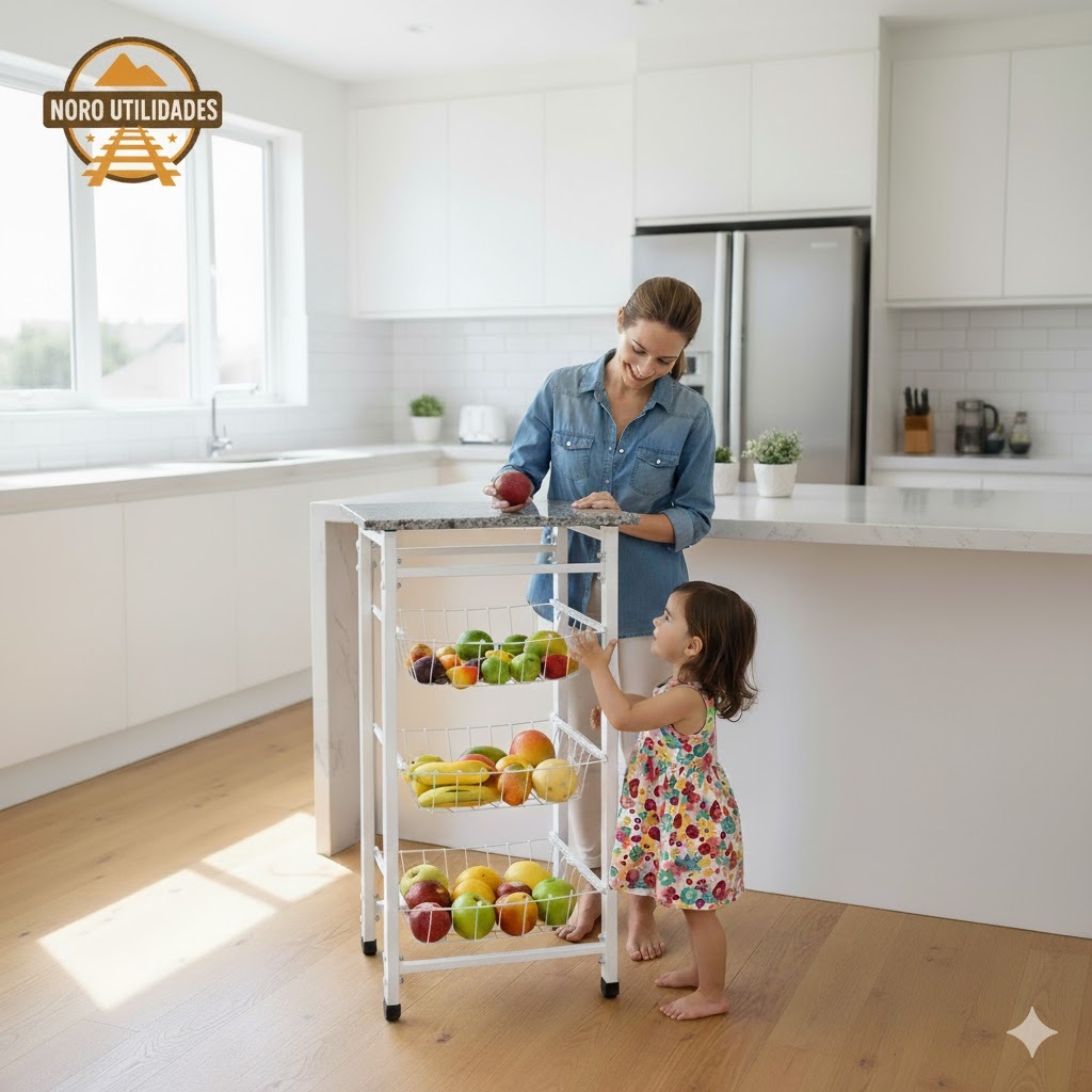 Fruteira com Tampo de Granito Verdadeiro – Design Moderno, Alta Durabilidade e Estilo em Oferta na Shopee