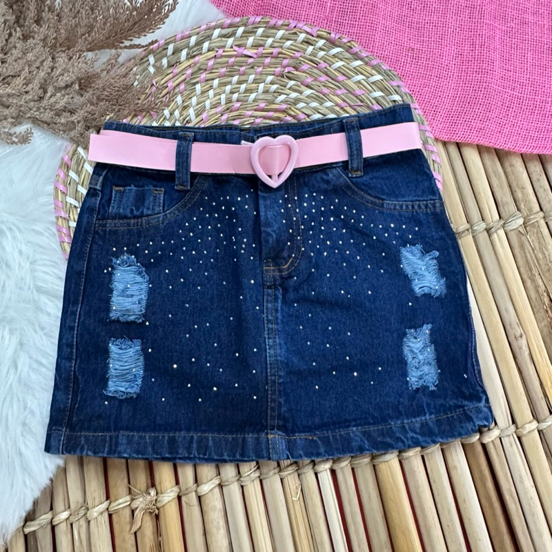 SAIA JEANS INFANTIL MENINAS COM CINTO PEDRARIA MENINAS JEANS
