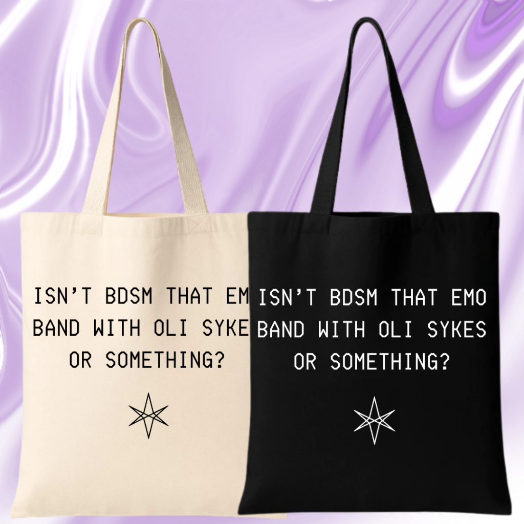 Ecobag BDSM BMTH || Algodão Preta ou Cru Bring Me The Horizon Oliver Sykes