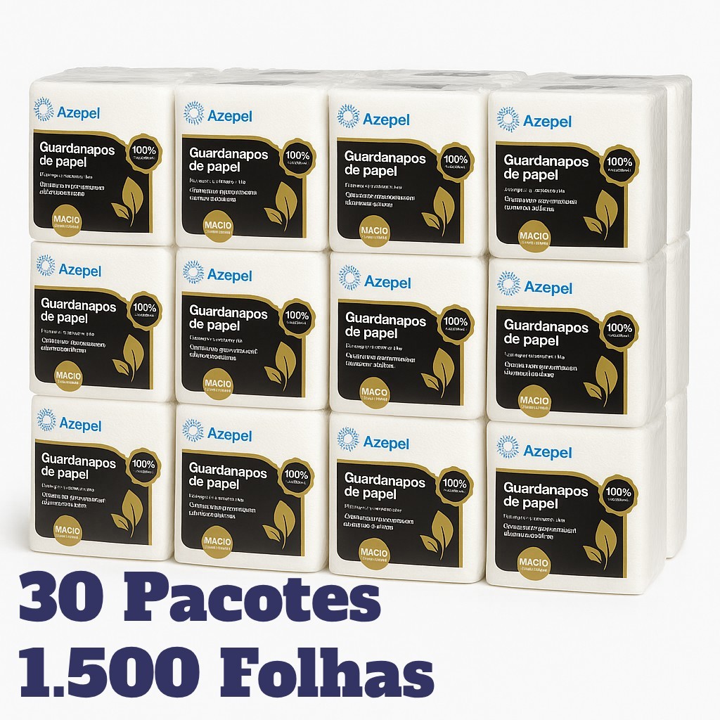Guardanapo de Papel 1500un Fardo 30 Pacotes de 50 Folhas Simples - 100% Celulose em Oferta na Shopee