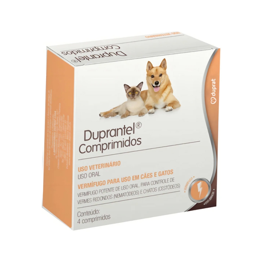 Duprantel Vermífugo Cães e Gatos- 4 Comprimidos - Duprat
