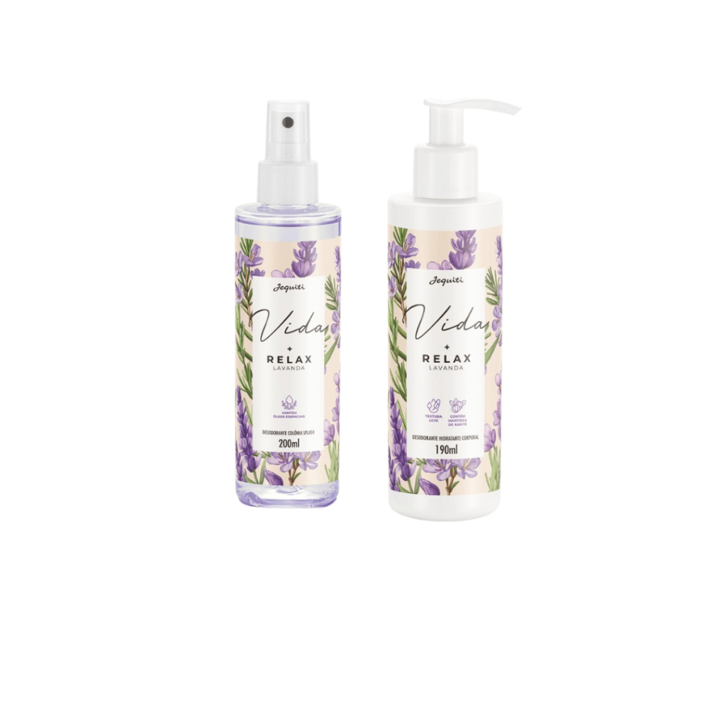 Kit Body splash 200 ml + Creme hidratante 190 ml para corpo Jequiti Vida +