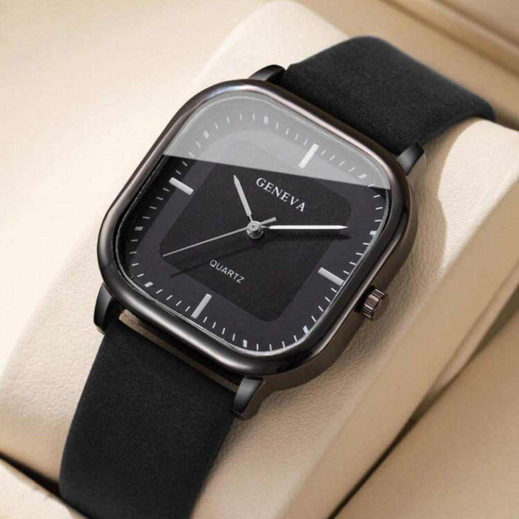 Relógio Masculino elegante de Couro sintético luxo marca Geneva original em Oferta na Shopee
