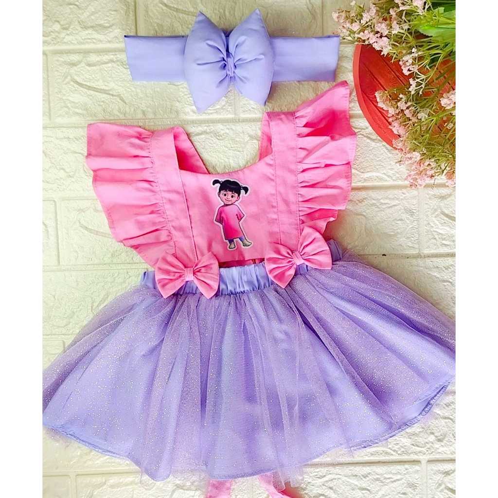 romper boo salopete bú monstros S.A vestido tematico anivessario