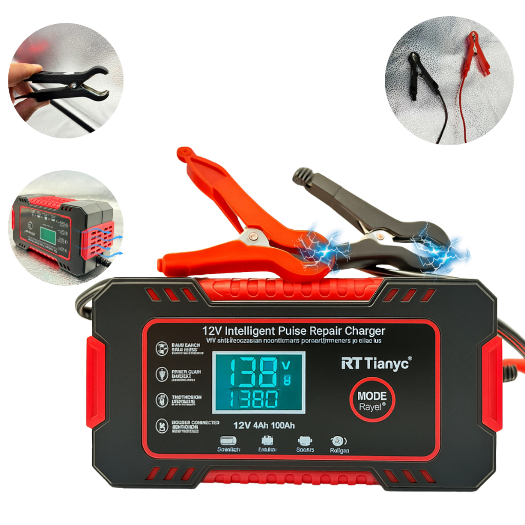 Carregador de bateria automotivo inteligente 12 V Display Digital Automático envio imediato