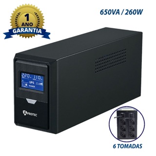 Nobreak JLProtec 650VA c/ 6 Tomadas Proteção e Estabilidade para Equipamentos de 120V 220V ou Bivolt em Oferta na Shopee