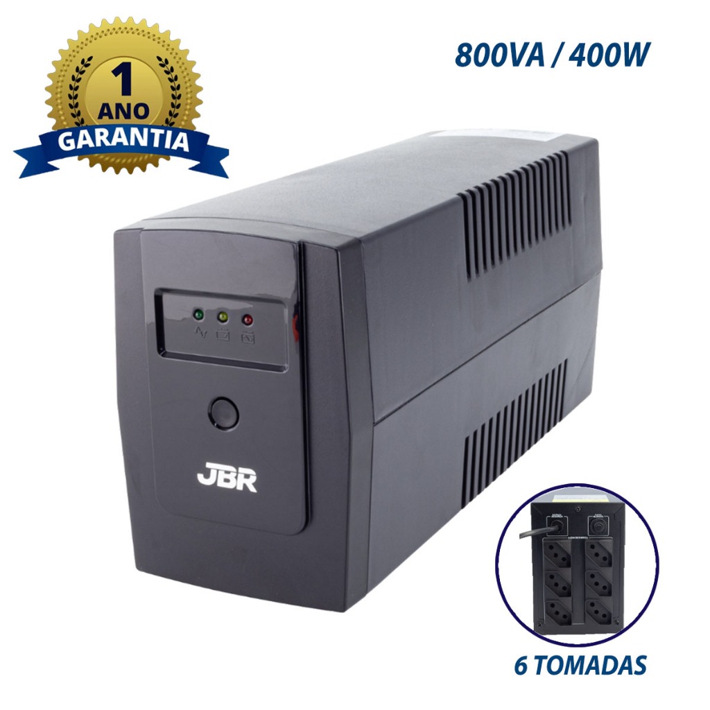 Nobreak JBR 800VA 400W – Autonomia e Proteção com Entrada/Saída 120V/220V