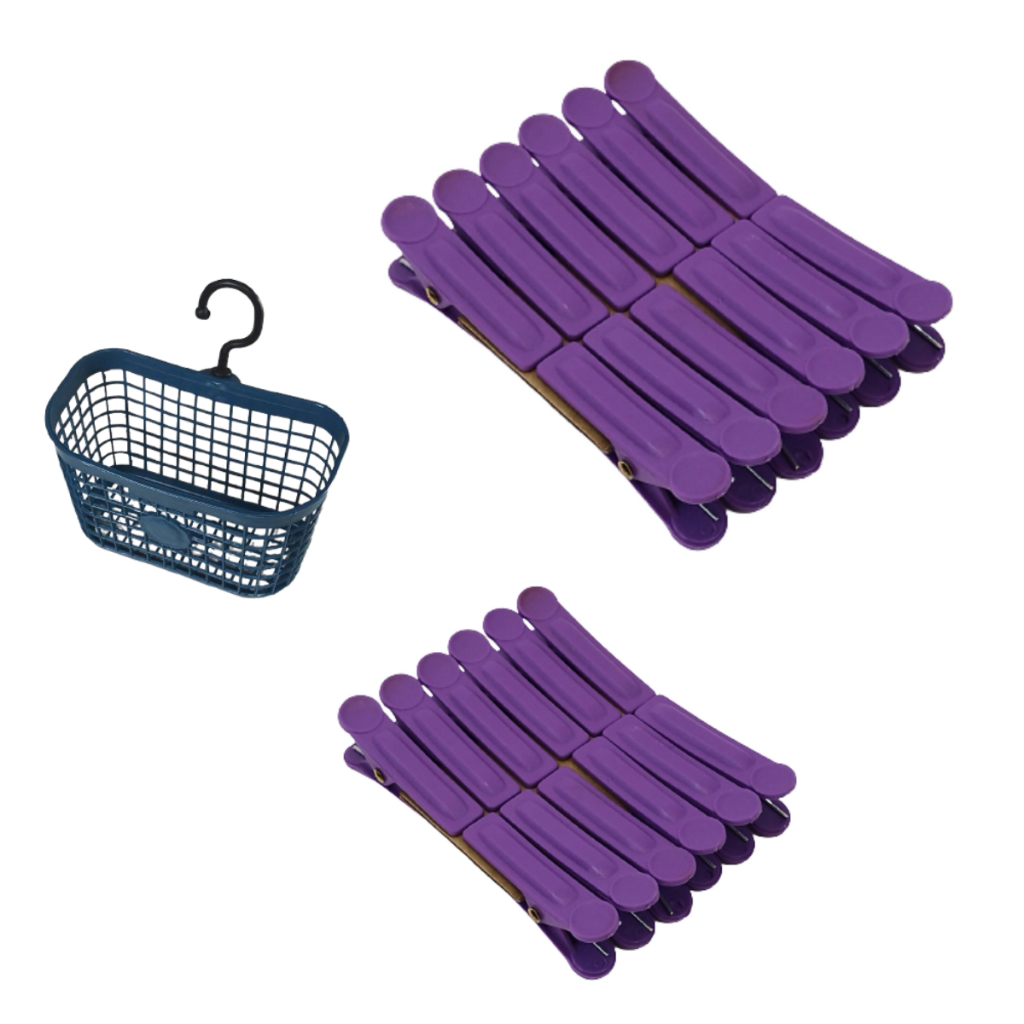 Pregador de Roupas Prendedor Longa Durabilidade - 28pçs + Brinde Mini Cestinha