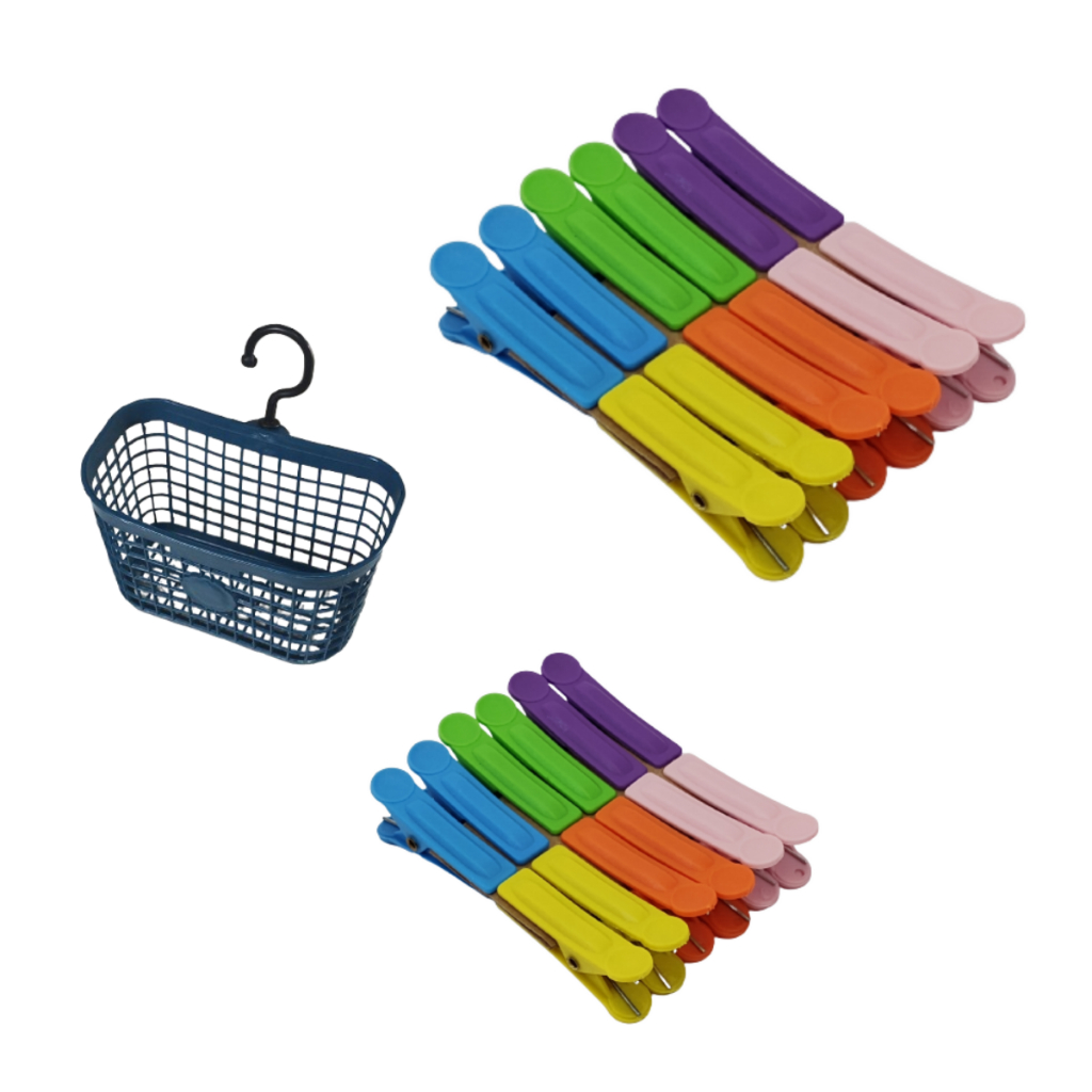 Pregador de Roupas Prendedor 24pçs - Durabilidade Longa + Brinde Mini Cestinha