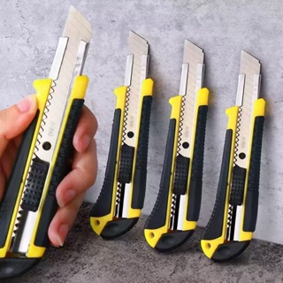 Estilete Largo Profissional Com Trava Cabo De Borracha 18mm  + 3pcs Lâminas em Oferta na Shopee