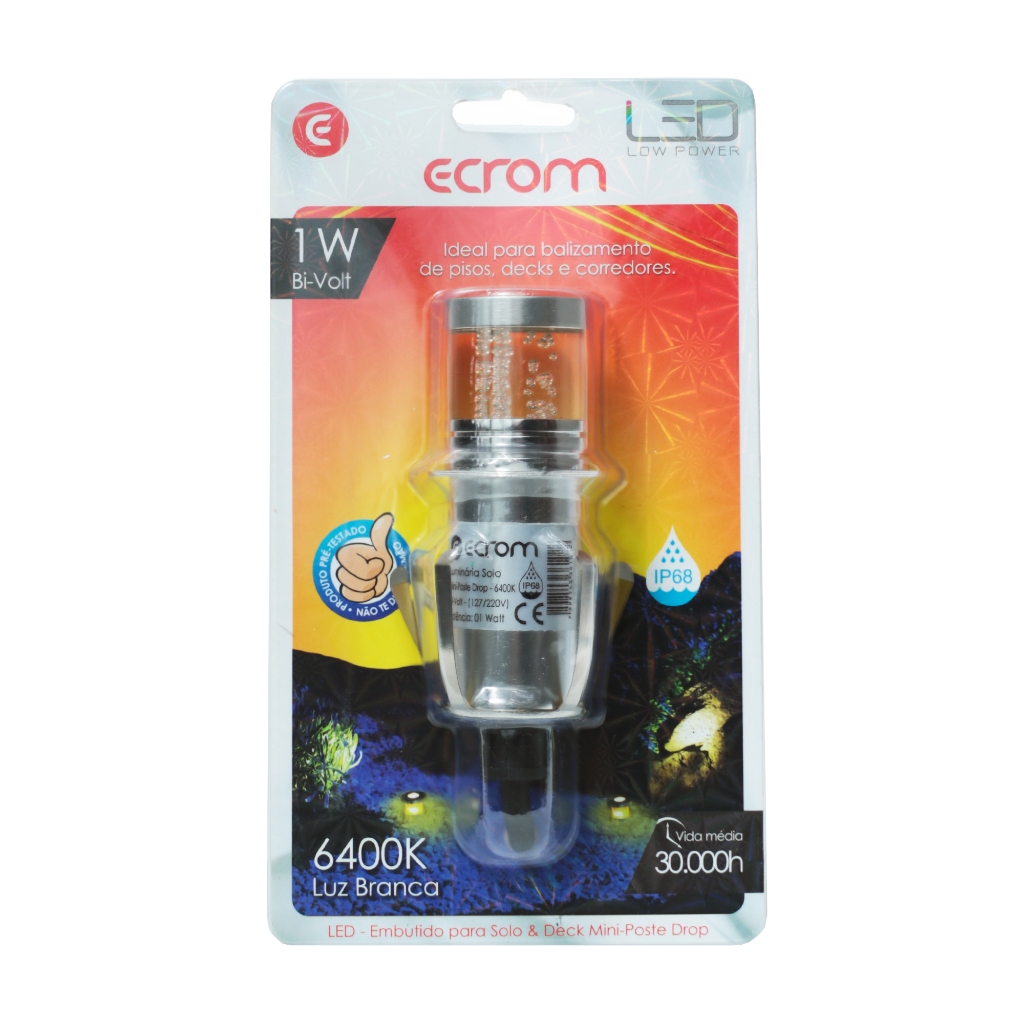 Lâmpada LED Mini Drop 6400K Luz Branca IP68 p/ Solo e Deck